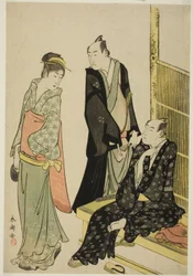De acteurs Onoe Matsusuke I en Ichikawa Omezo I in een theehuis
