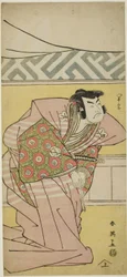 Acteur Sawamura Sôjûrô III als Oda Kazusanosuke Harunaga in "Muromacho kroniek in Kana schrift" ("Kanagaki Muromachi bundan")