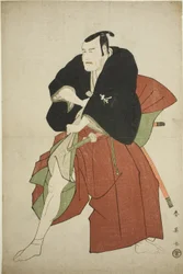 De acteur Matsumoto Koshiro IV als Kakogawa Honzo in het toneelstuk Kanadehon Chushingura, opgevoerd in het Kawarazaki Theater in de vijfde maand, 1795