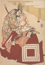 Ichikawa Danjuro V in een Shibaraku-uitvoering, ca. 1786