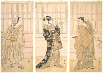 In de kamer van een huis in de Yoshiwara