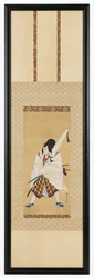 De Acteur Ichikawa Ebizo III als Matsuomaru in het stuk Sugawara en de Geheimen van Kalligrafie, 18e eeuw