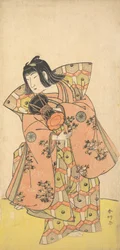 De acteur Nakamura Tomijuro als Bijomaru in het drama Kikujido Shuen no Iwaya, ca. 1773