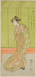 De Acteur Iwai Hanshiro IV als Agemaki in het Toneelstuk Sakai-cho Soga Nendaiki, Opgevoerd in het Nakamura Theater in de Derde Maand, 1771