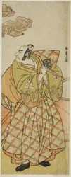 De acteur Nakamura Nakazo I als Watanabe no Tsuna in het stuk Shitenno Tonoi no Kisewata, uitgevoerd in het Nakamura Theater in de elfde maand, 1781