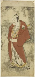 De acteur Nakamura Sukegoro II als Kaminari Shokuro in de Joruri 