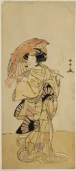 De Acteur Nakamura Tomijuro I als een Vrouwelijke Vos van Mt. Ubagadake in het Toneelstuk Chigo Torii Tobiiri Kitsune, Opgevoerd in het Ichimura Theater in de Elfde Maand, 1777