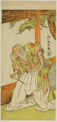 De acteur Otani Hiroemon III als Shinoda Jirodayu in het stuk Keisei Momiji no Uchikake, uitgevoerd in het Morita Theater in de zevende maand, 1772
