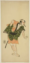 De Acteur Otani Hiroji III als Onio Shinzaemon (?) in het Toneelstuk Bunshin Sugatami Soga (?), Opgevoerd in het Morita Theater (?) in de Tweede Maand, 1765 (?)