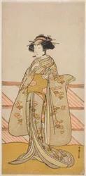De Acteur Yoshizawa Iroha I als Tamamo no Mae (?) in het Toneelstuk Sakuya Kono Hana no Kaomise (?), Opgevoerd in het Nakamura Theater (?) in de Elfde Maand, 1776 (?)