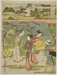 Tokaiji no Bansho, uit de serie "Shinagawa Hakkei (Acht Zichten van Shinagawa)"