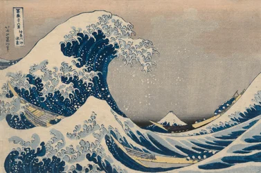 Onder de golven bij Kanagawa, ook bekend als De Grote Golf, uit de serie Zesendertig gezichten op de berg Fuji