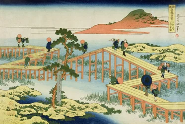 Acht-delige brug, provincie Mucawa, Japan, ca. 1830