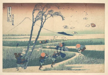 Ejiri in de provincie Suruga (Sunshū Ejiri), uit de serie „Zesendertig gezichten op de berg Fuji“ (Fugaku sanjūrokkei)