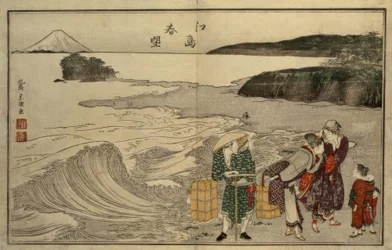 Vrouwen op het strand van Enoshima