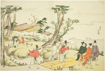 Frontispice van het geïllustreerde album "Zesendertig onsterfelijke vrouwen dichters" ("Nishikizuri onna sanjurokkasen")