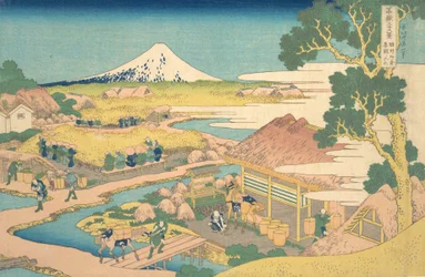 Fuji vanaf de Katakura Theevelden in Suruga, uit de serie, ca. 1830-32
