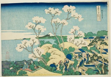 Goten Heuvel bij Shinagawa op de Tokaido, uit de serie "Zesendertig Zichten op de Berg Fuji"