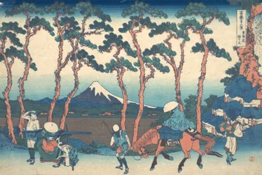 Hodogaya op de Tokaido Tokaido Hodogaya, uit de serie Zesendertig gezichten op de berg Fuji