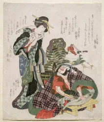 Ichikawa Danjuro en Ichikawa Monnosuke als Jagekiyo en Iwai Kumesaburo, 1824