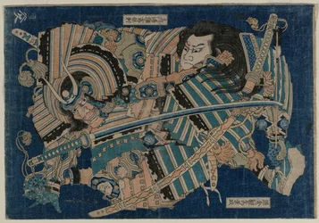 Kamakura no Gengoro grijpt Torinoumi Tasaburo