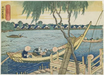Lijnvissen op de Miyato-rivier, 1832-1834
