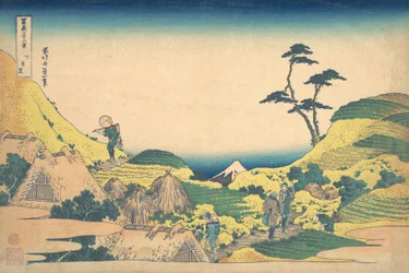 Lager Meguro Shimo Meguro, uit de serie Zesendertig Zichten op de Berg Fuji Fugaku...