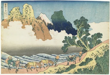 Minobu-rivier en de berg Fuji gezien vanaf de achterkant, 1831-1834