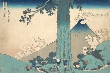 Mishima Pas in de Provincie Kai Koshu Mishima goe, uit de serie Zesendertig Zichten..., ca. 1830-32