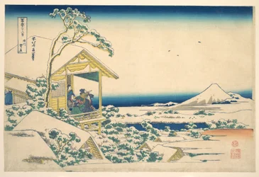 De ochtend na de sneeuwval in Koishikawa in Edo (Koishikawa yuki no ashita), uit de serie Zesendertig gezichten op de berg Fuji (Fugaku sanjūrokkei)