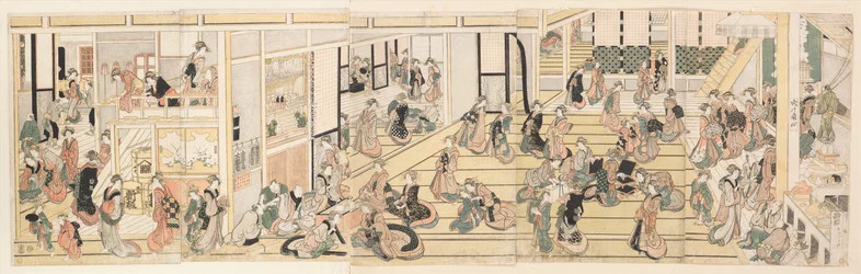 Nieuwjaarsdag in het Ōgiya-bordeel, Yoshiwara
