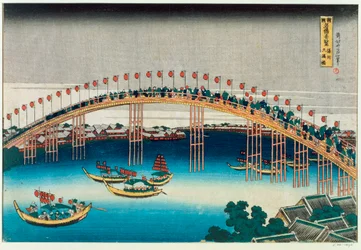 Processie over een brug