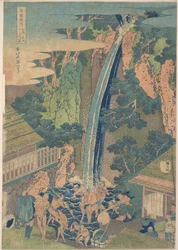 De Rōben-waterval bij Ōyama in de provincie Sagami (Sōshū Ōyama Rōben no taki), uit de serie „Een rondreis langs watervallen in verschillende provincies“ (Shokoku taki meguri)