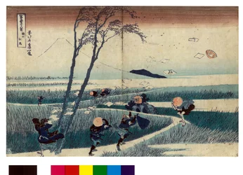 Serie van 36 gezichten op de berg Fuji: uitzicht op Ejiri in de provincie Suruga, Japan