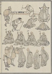 Schetsen van Boeddhistische Priesters, ca. 1840