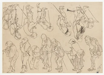 Studies van kreupele pelgrims, Edo-periode, 19e eeuw