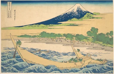 De baai van Tago bij Ejiri aan de Tōkaidō (Tōkaidō Ejiri Tago no ura ryaku zu), uit de serie Zesendertig gezichten op de berg Fuji (Fugaku sanjūrokkei)