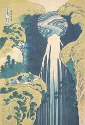 De Amida-waterval in de verre uithoeken van de Kisokaido-weg Kisoji no oku Amida-ga-taki..., ca. 1827