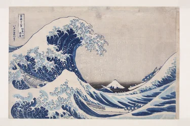 De holte van de diepe zeegolf bij Kanagawa