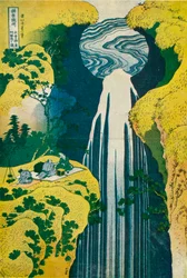 De waterval van Amida achter de Kiso-weg, ca. 1832, 1925