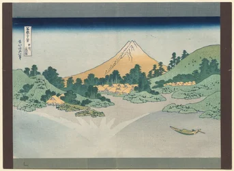 Zesendertig gezichten op de berg Fuji: Het oppervlak van het Misaka-meer in de provincie Kai, begin jaren 1830