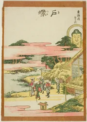 Totsuka, uit de serie "Drieënvijftig stations van de Tokaido (Tokaido gojusan tsugi)"