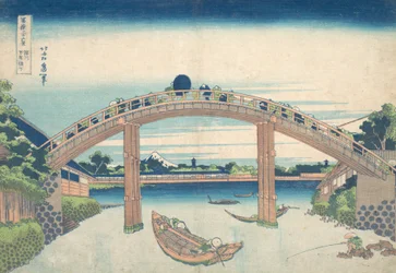 Onder de Mannenbrug bij Fukagawa Fukagawa Mannenbashi shita, uit de serie T..., ca. 1830-32