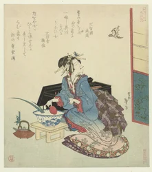 Geisha kijkt naar een koekoek