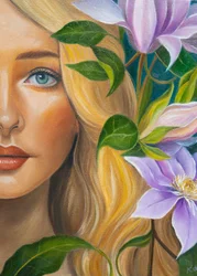 Blond bloemenportret