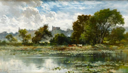 Windsor Castle vanuit een zijarm van de Theems