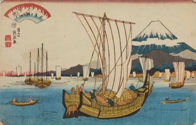 Terugkerende zeilboten in Shiba, uit de serie: Acht gezichten op Edo