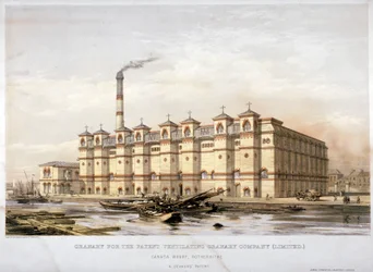 Graanschuur op Canada Wharf, Rotherhithe, Londen