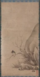 IJsvogel boven een stroom, late 1400s
