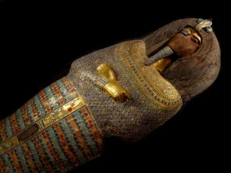 Doodskist van Farao Akhenaten, 18e Dynastie; Nieuwe Koninkrijk; Egypte; Het Egyptisch Museum, 2009 (foto)